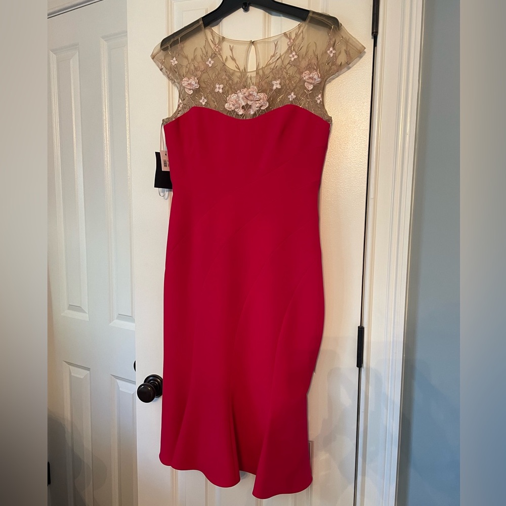 Marchesa Notte size 10 fuchsia cocktail dress